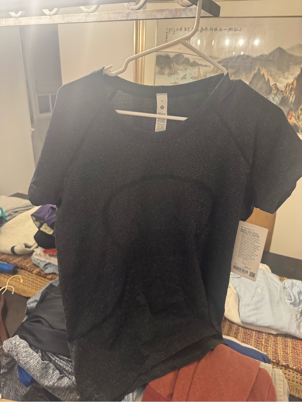 lululemon athletica Black Short-Sleeve Sparkle Tee